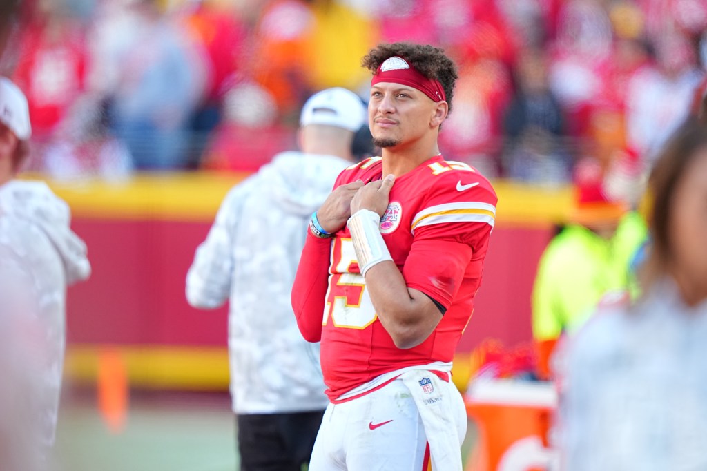 Patrick Mahomes in his Chiefs uniform