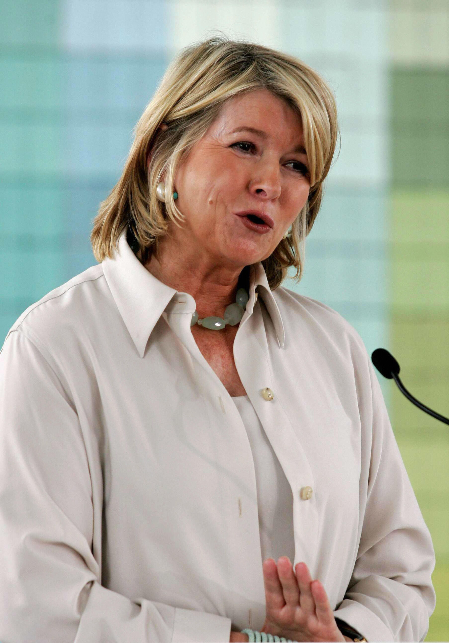 Martha Stewart at a news conference in New York.