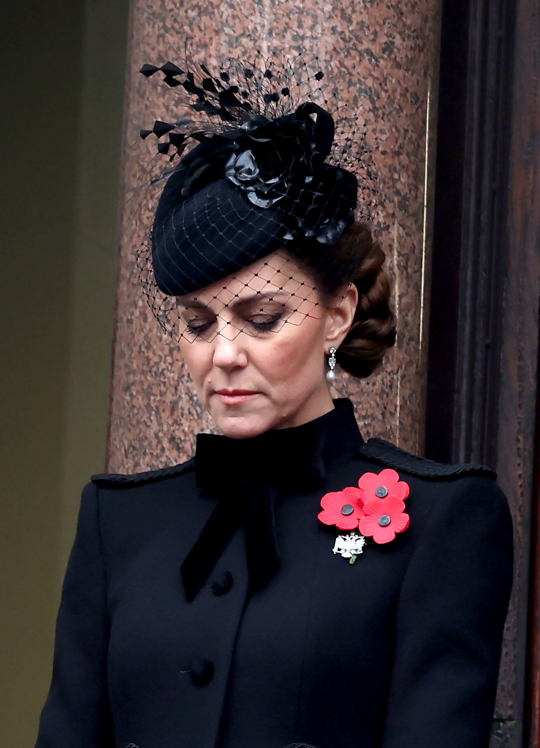 Kate Middleton on the balcony during the National Service of Remembrance at The Cenotaph.