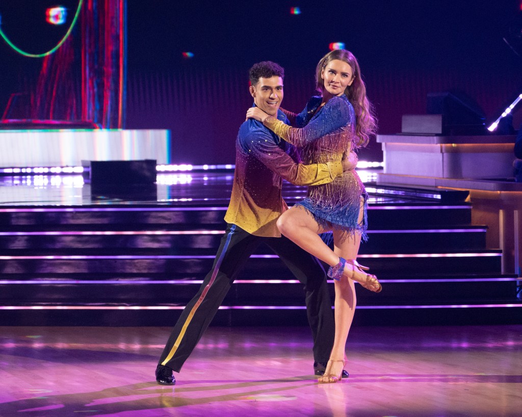 Anna Delvey and Ezra Sosa performing on "Dancing With the Stars.