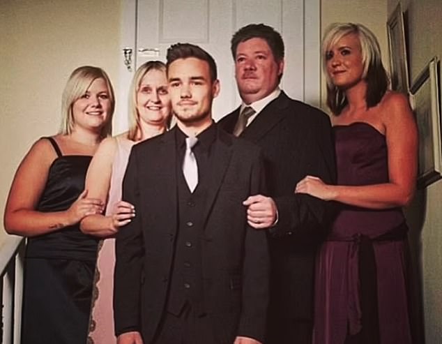 Liam Payne is pictured with his mother, father and two sisters. The singer's family paid tribute to the 31-year-old last week, saying they were 'heartbroken' following his death