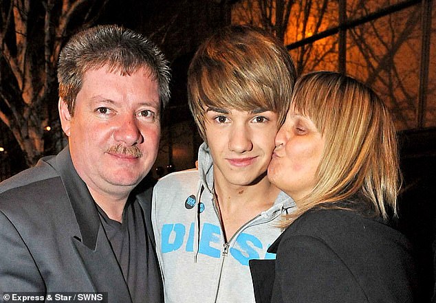 Liam Payne is pictured after The X Factor final in 2010 with his parents Geoff and Karen