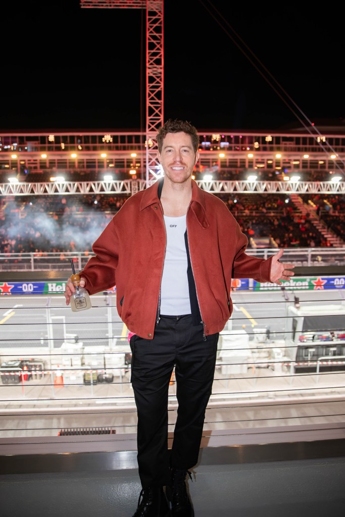 Shaun White enjoys Patron tequila trackside