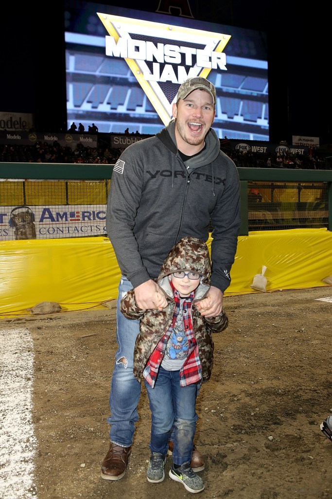 Chris Pratt with son Jack in February 2018