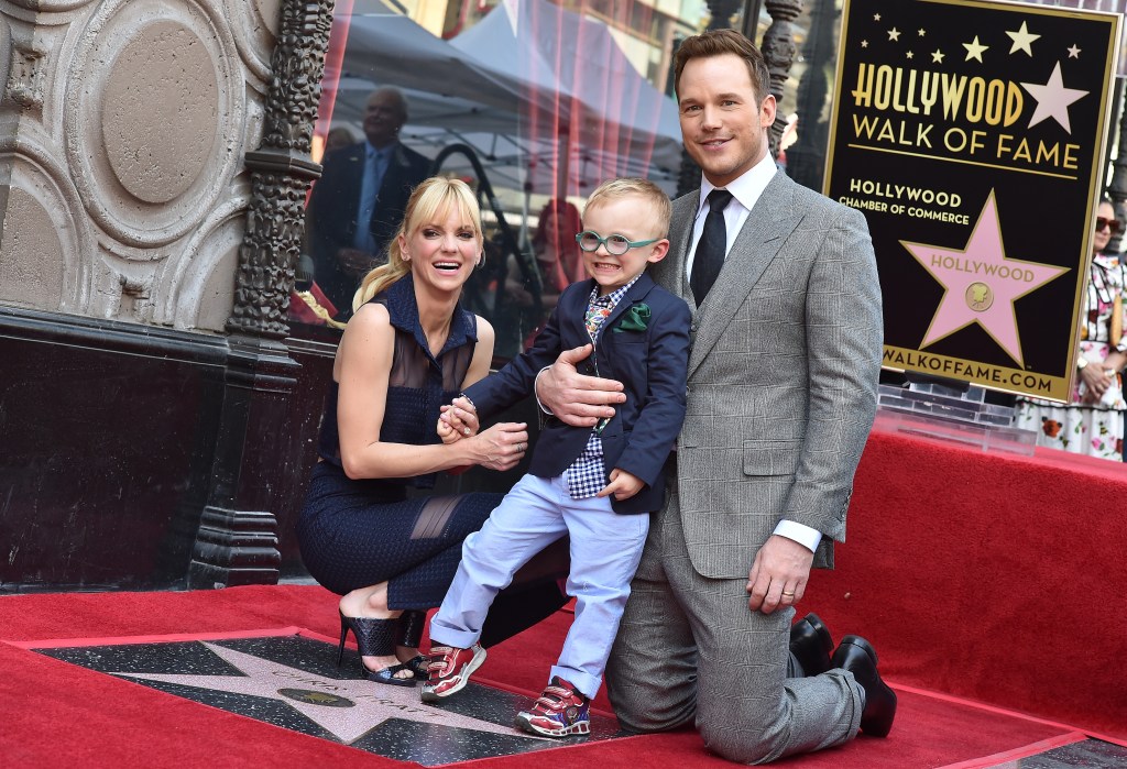 Anna Faris and Chris Pratt at Hollywood Walk of Fame ceremony in April 2017