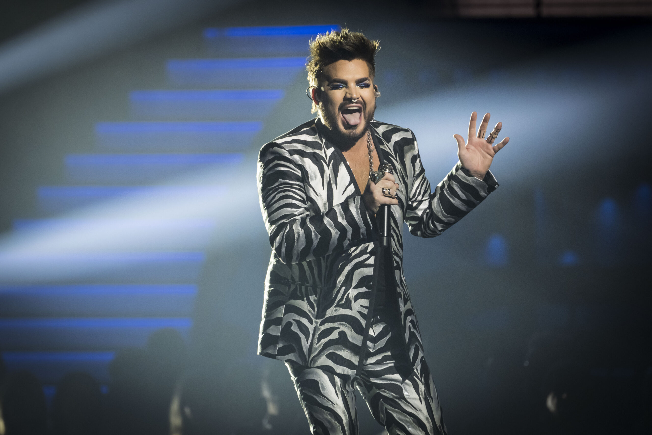 Adam Lambert has had to "stare down" who have laughed during antisemitic parts of the Broadway musical "Cabaret."