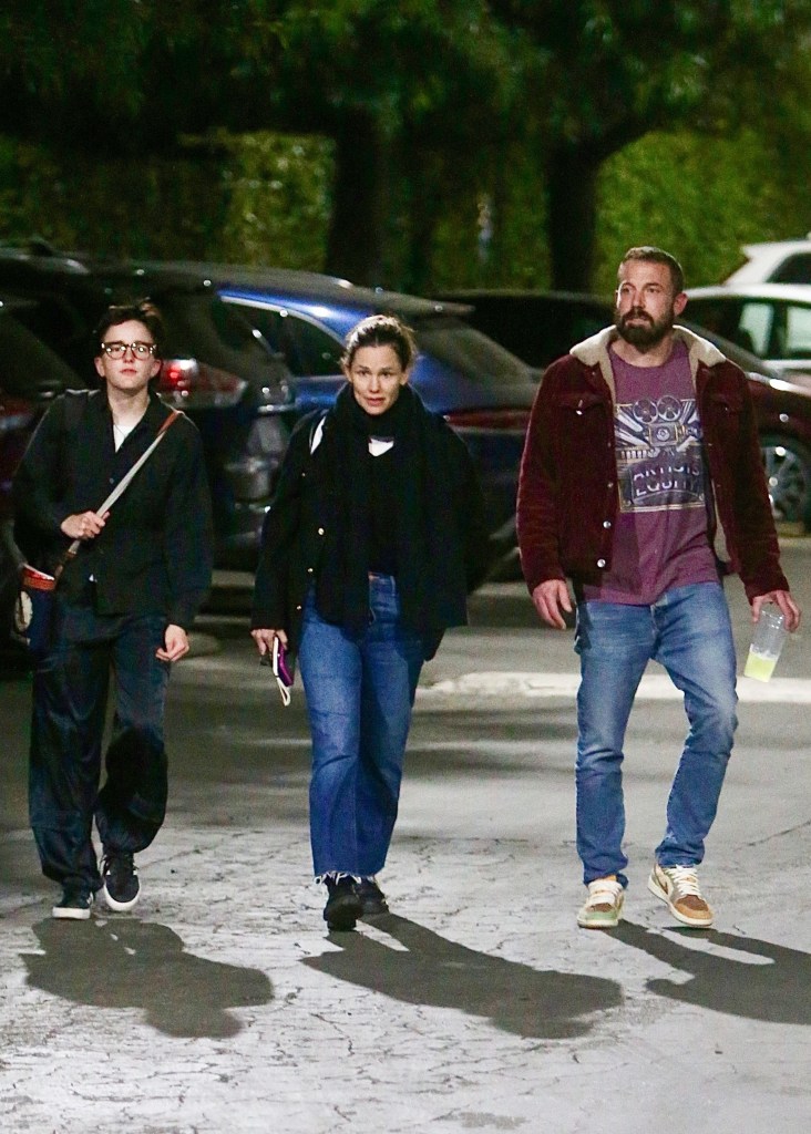 Ben Affleck and kids in Los Angeles in October 2024