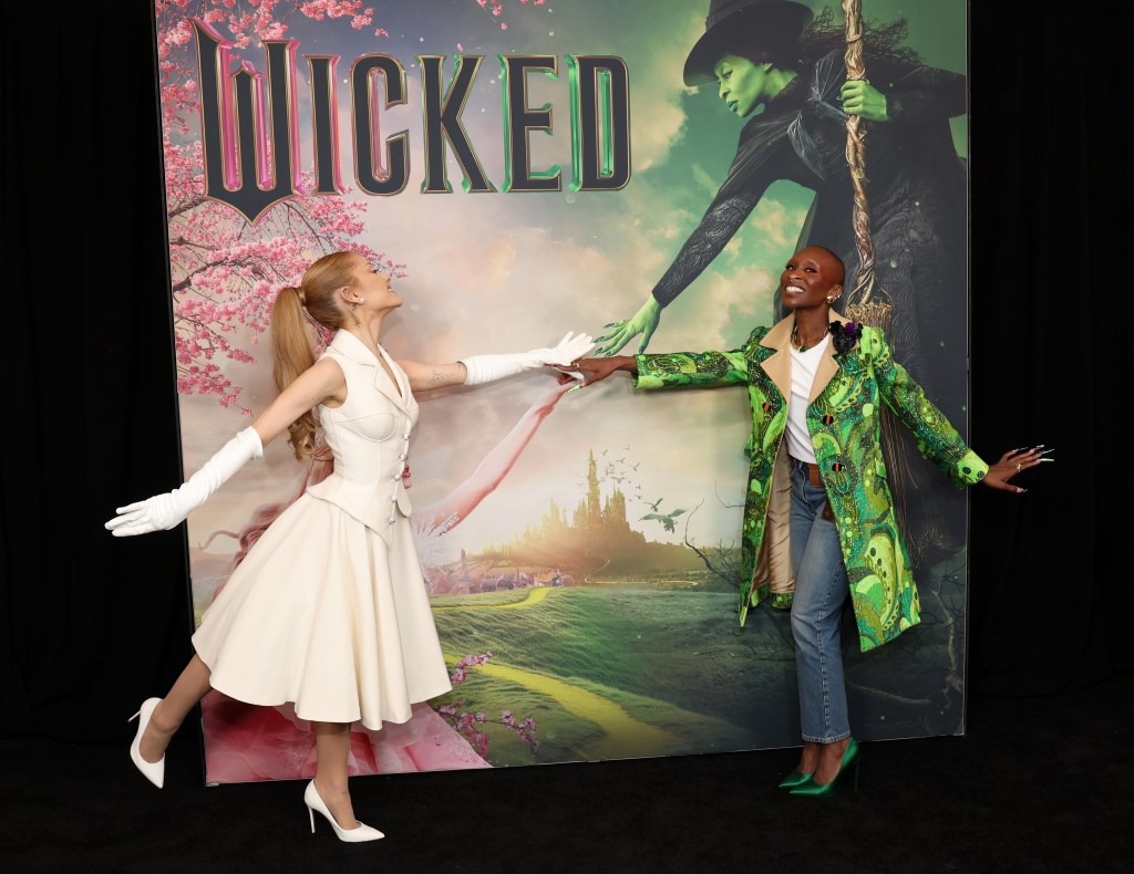 Ariana Grande and Cynthia Erivo at Wicked screening