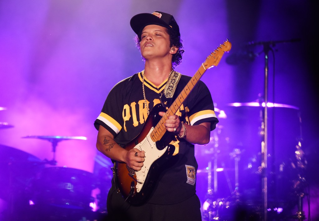 Bruno Mars performs in concert at the Napa Valley Music Festival in May 2018.