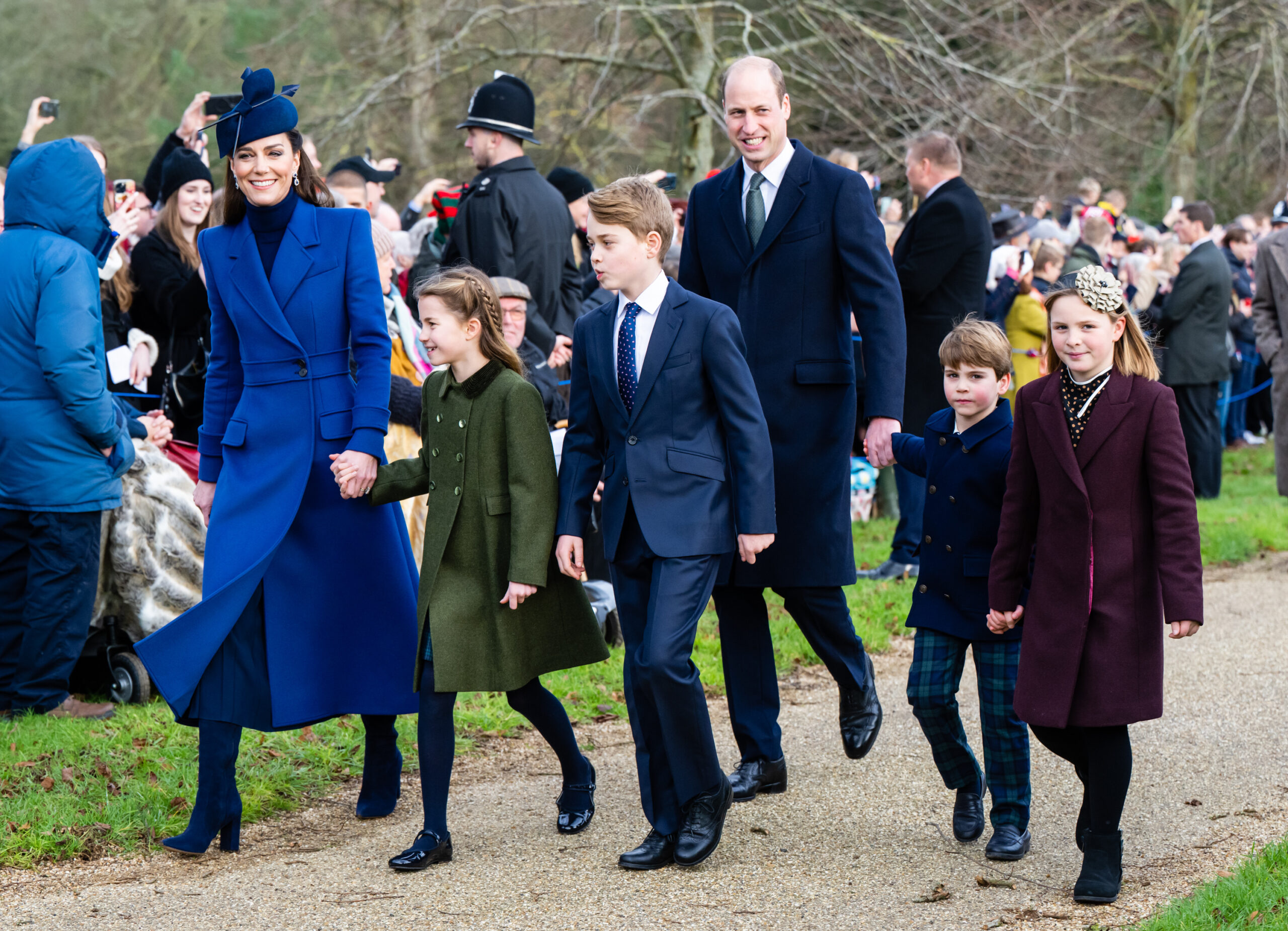 Prince William and Kate Middleton with their kids.