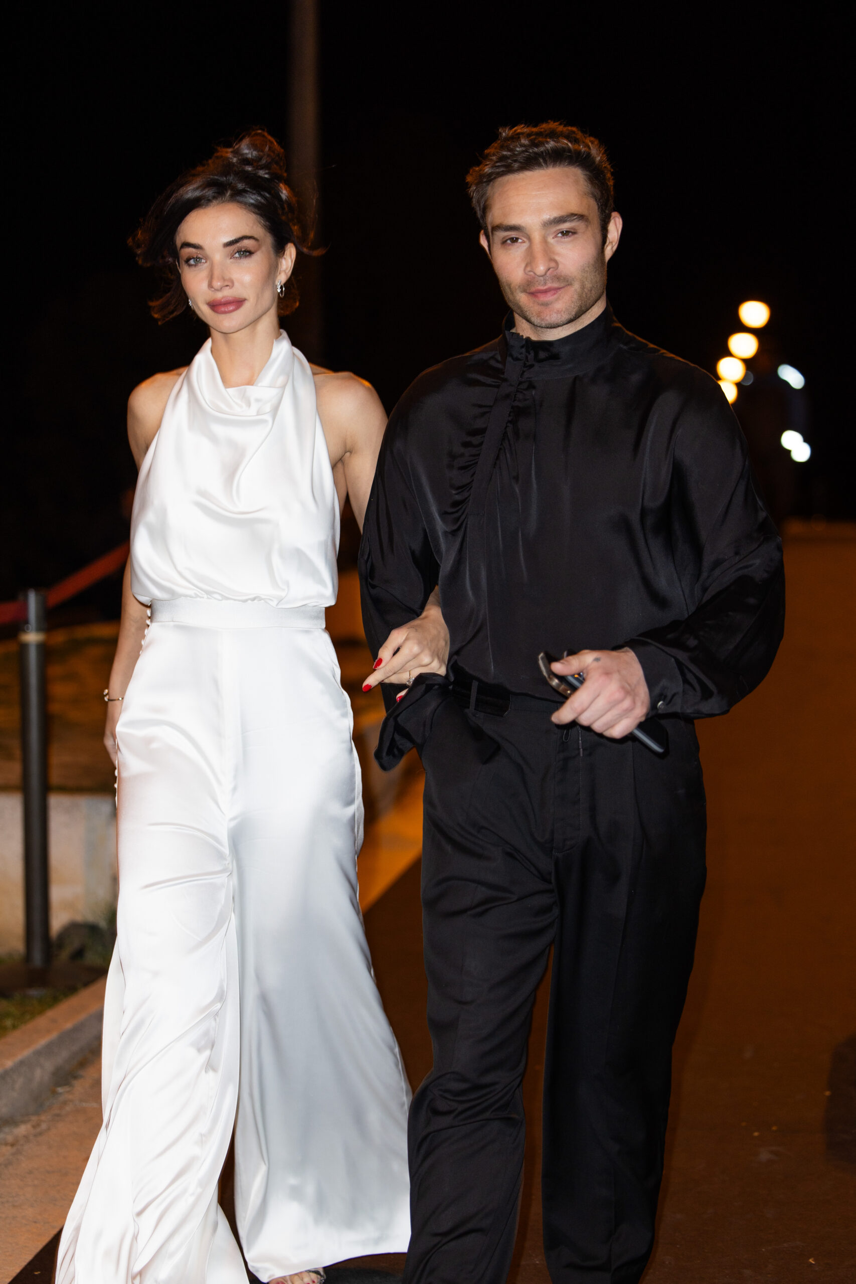 Amy Jackson and Ed Westwick in Spain in April 2024.