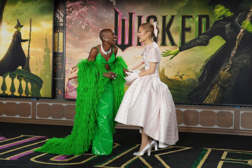 Cynthia Erivo and Ariana Grande at "Wicked" premiere