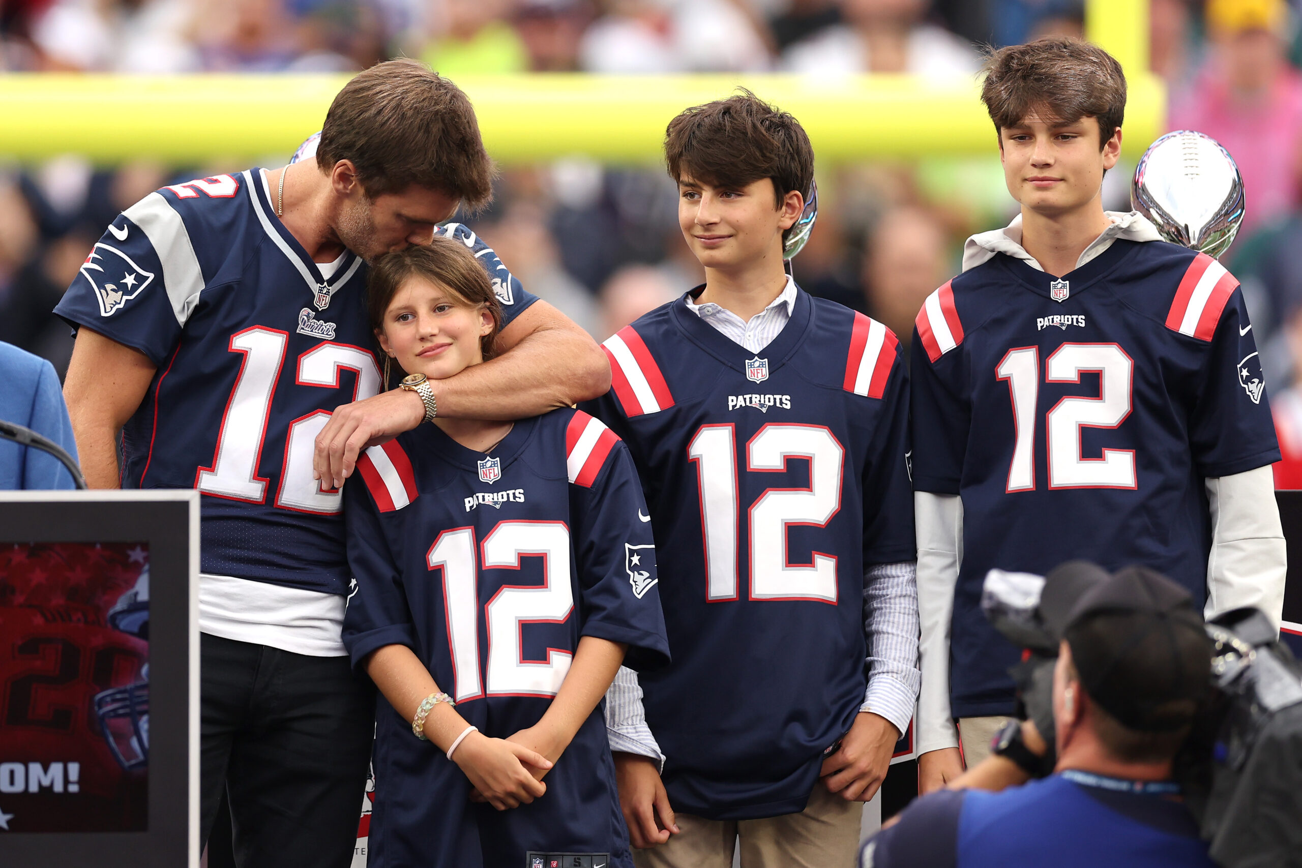 Tom Brady and his kids.