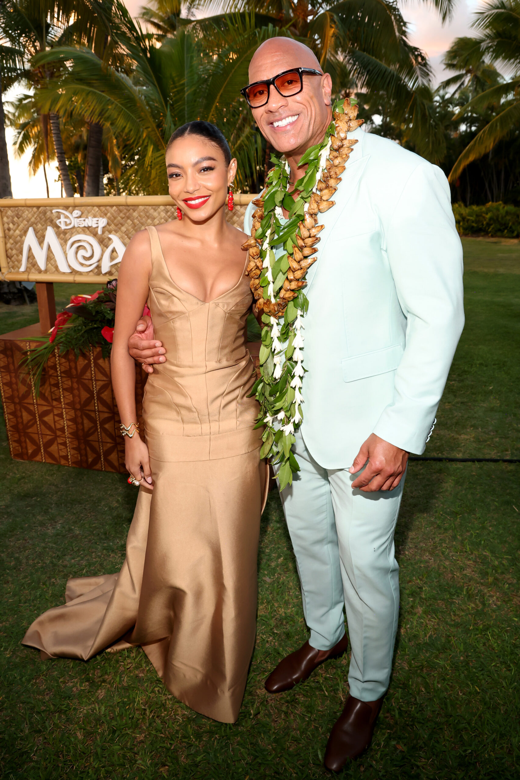 Any Gabrielly and Dwayne "The Rock Johnson at "Moana 2" premiere Thursday