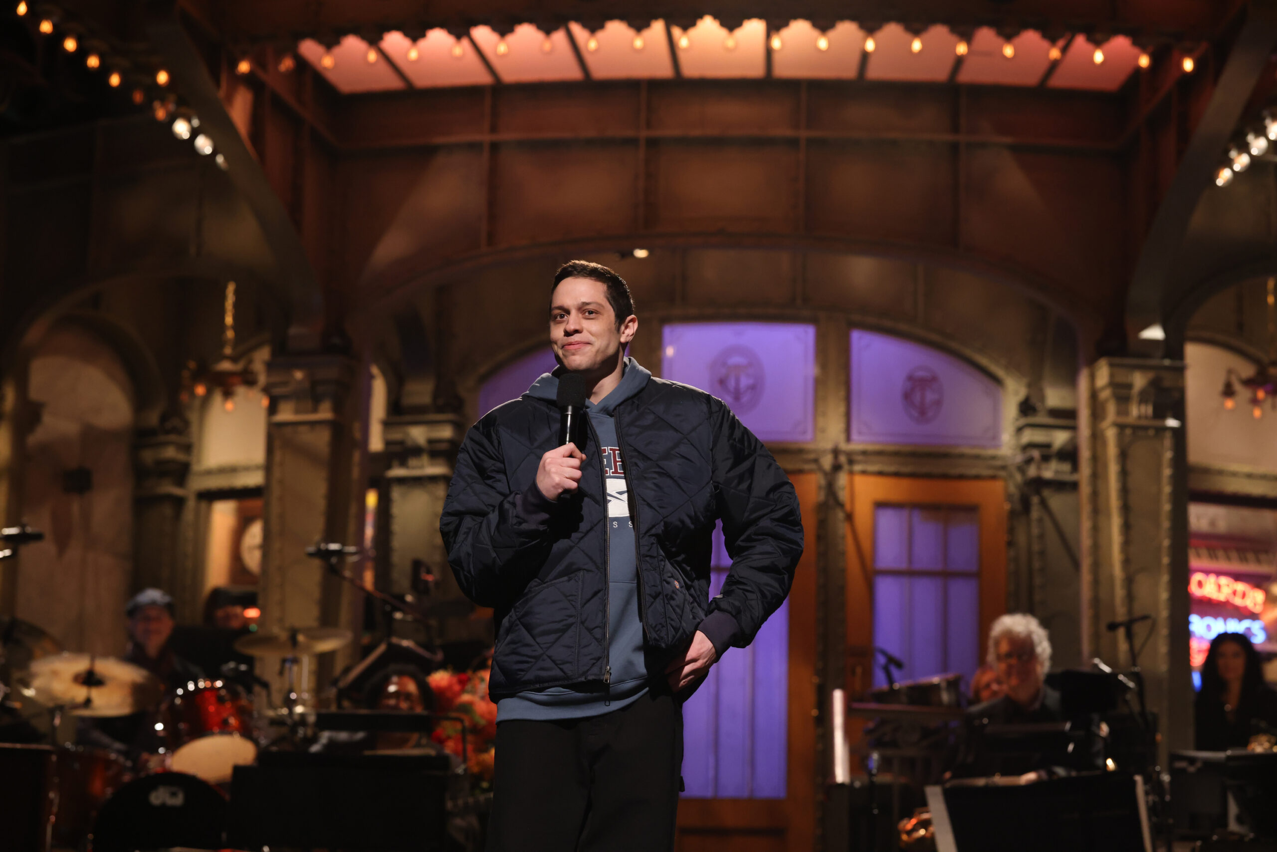 Pete Davidson on the "SNL" stage in October 2023