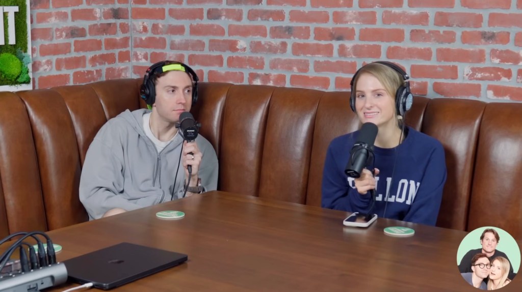 Daryl Sabara and Meghan trainor on their podcast