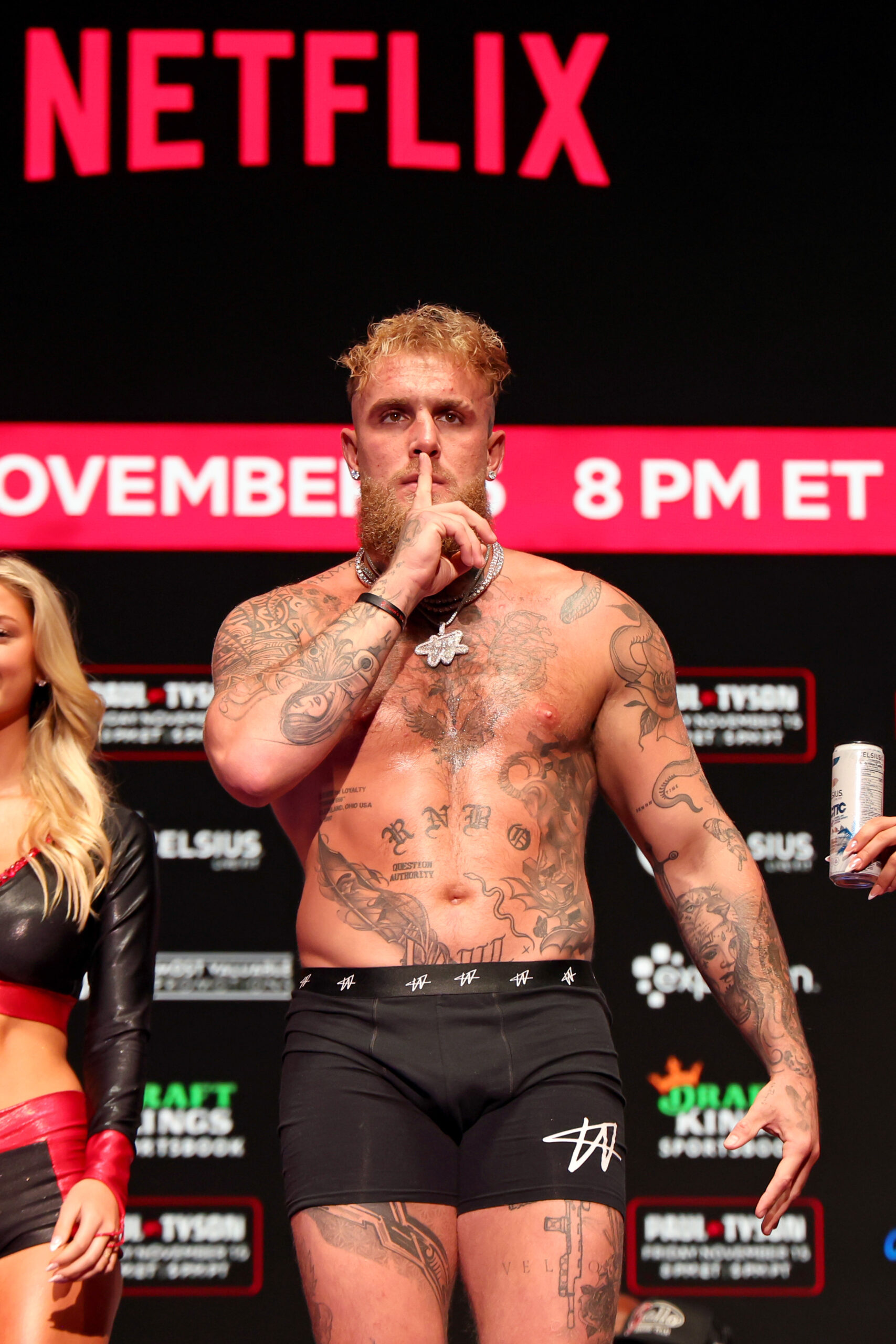 Jake Paul at weigh-ins.