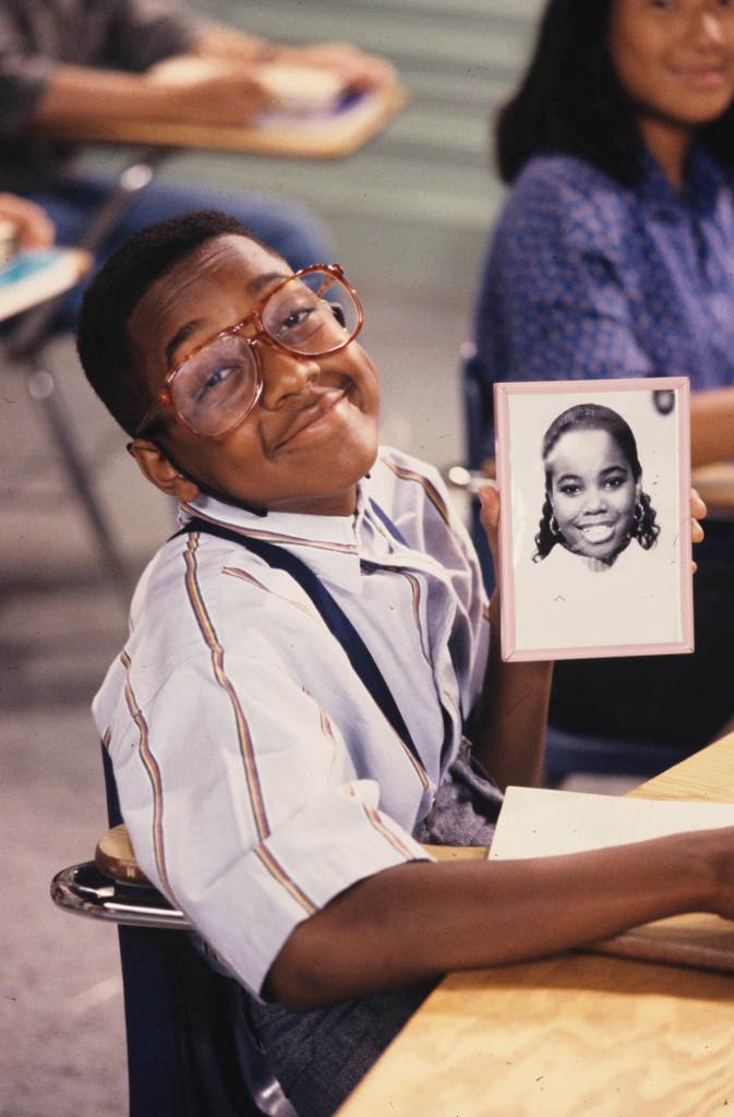 Jaleel White on set of "Family Matters" in 1990.