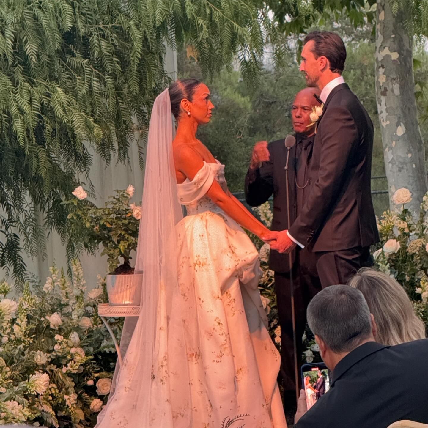 Corinne Foxx and Joe Hooten at their wedding.