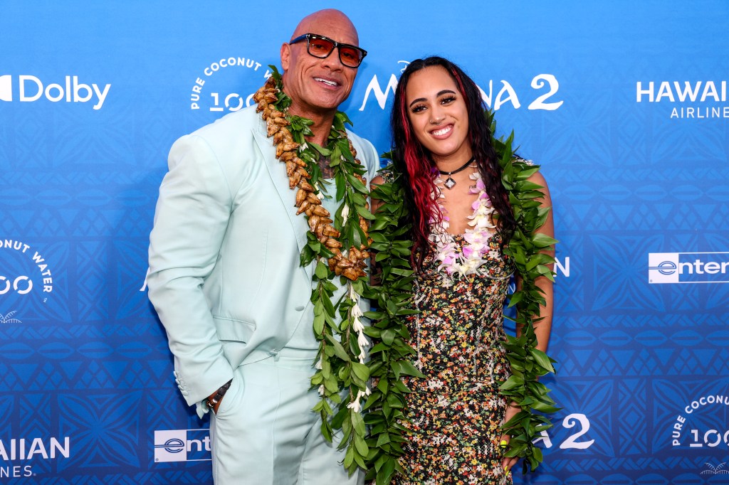 Dwayne "The Rock Johnson and daughter at "Moana 2" premiere Thursday