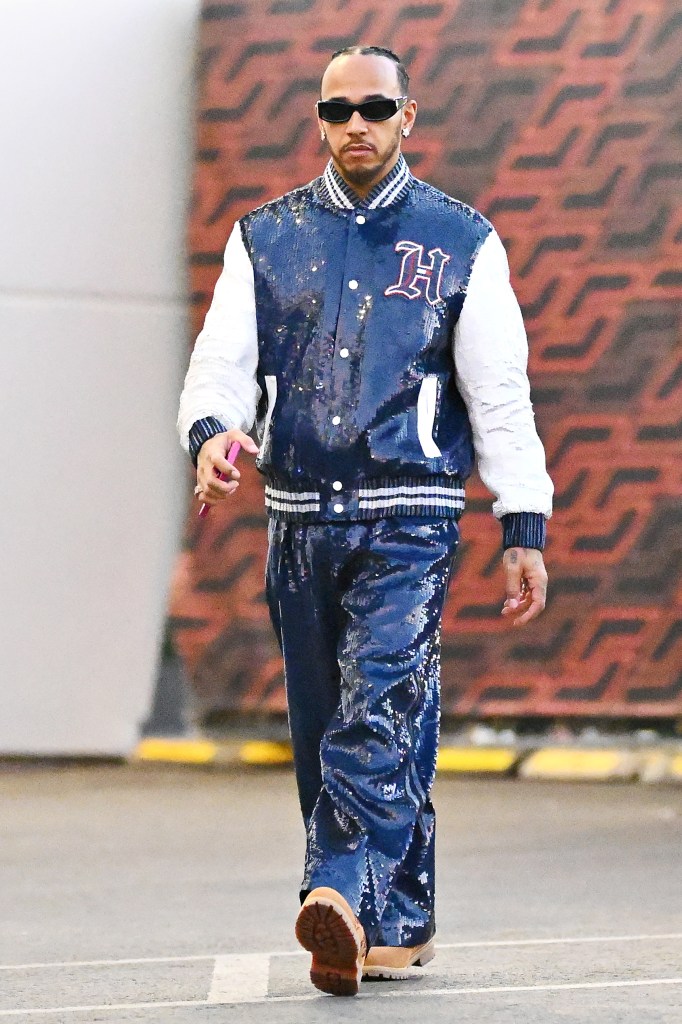 Lewis Hamilton walks in the Paddock prior to final practice ahead of the F1 Grand Prix of Las Vegas