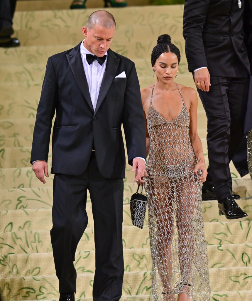 Zoë Kravitz and Channing Tatum holding hands at the Metropolitan Museum of Art