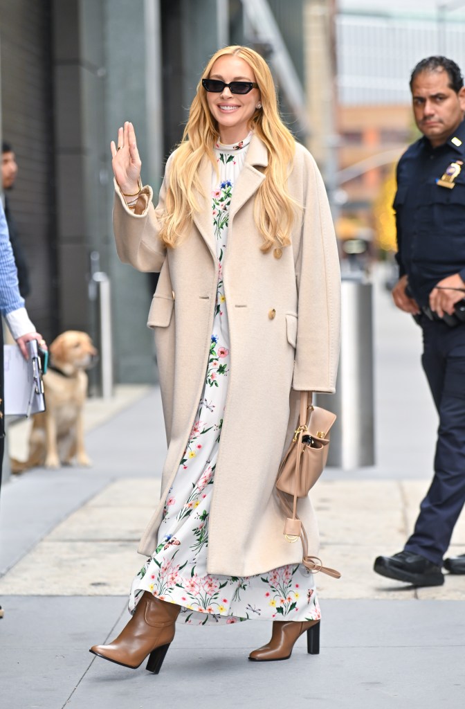 Lindsay Lohan glows while out and about in New York City/