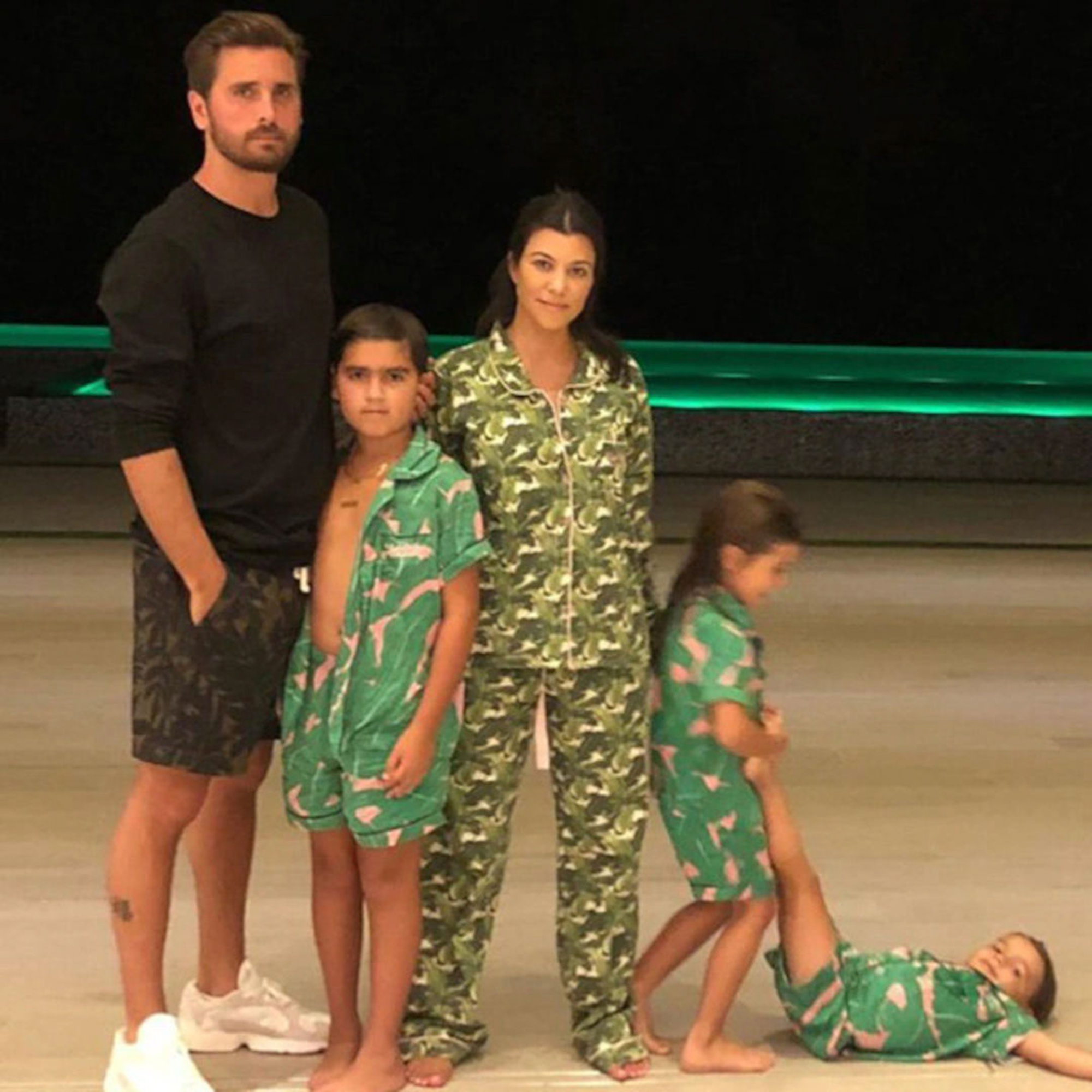 Scott Disick, Kourtney Kardashian and their three kids.