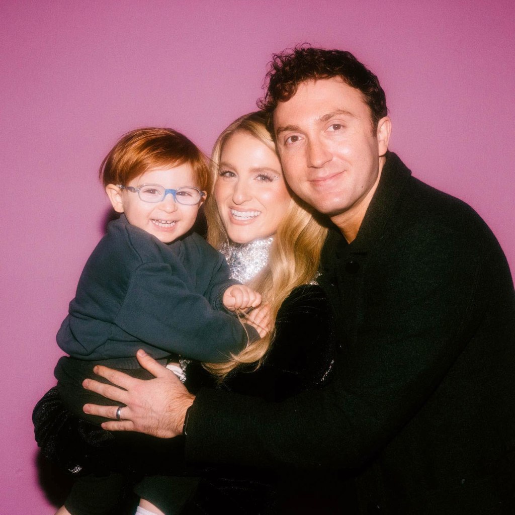 Meghan Trainor with her husband and son