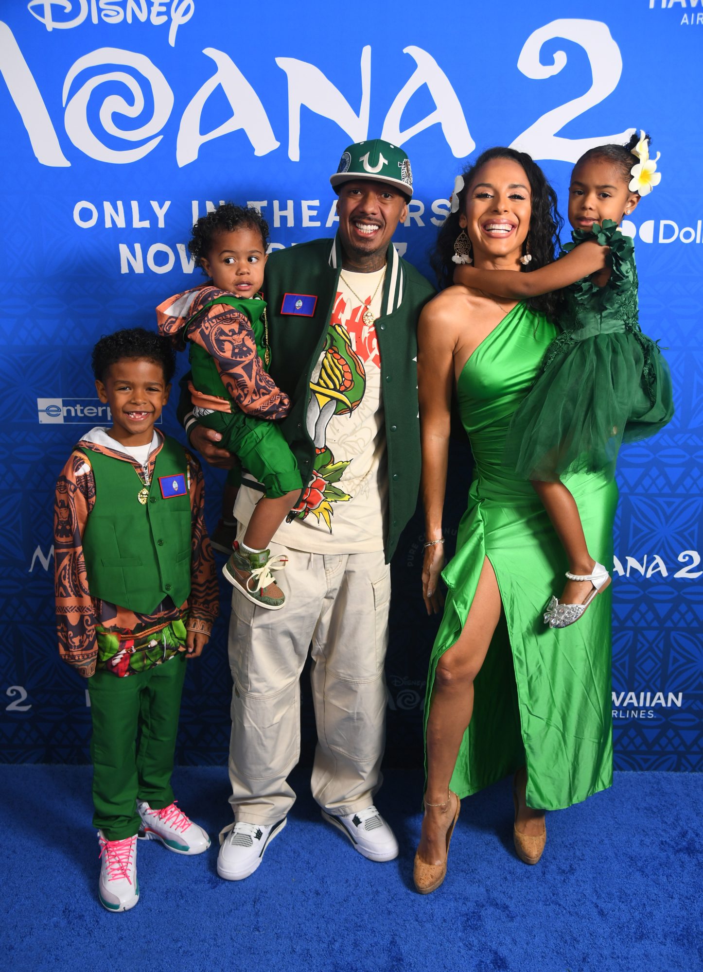 Nick Cannon and Brittany Bell with children attend the Los Angeles Premiere of Walt Disney Animation Studios' "Moana 2."