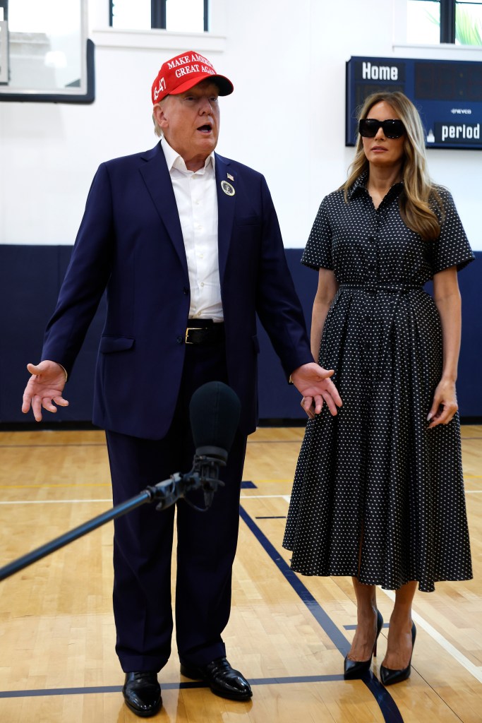 donald trump and melania at the polls