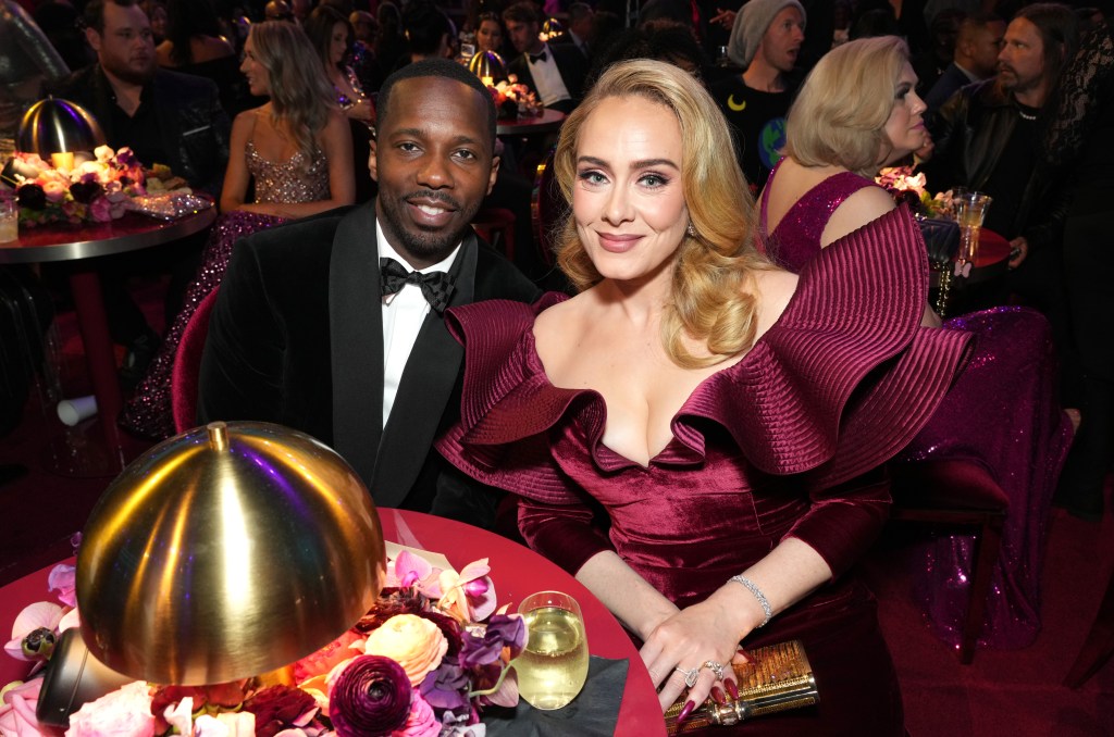 Rich Paul and Adele attend the 65th GRAMMY Awards at Crypto.com Arena on February 05, 2023 in Los Angeles.