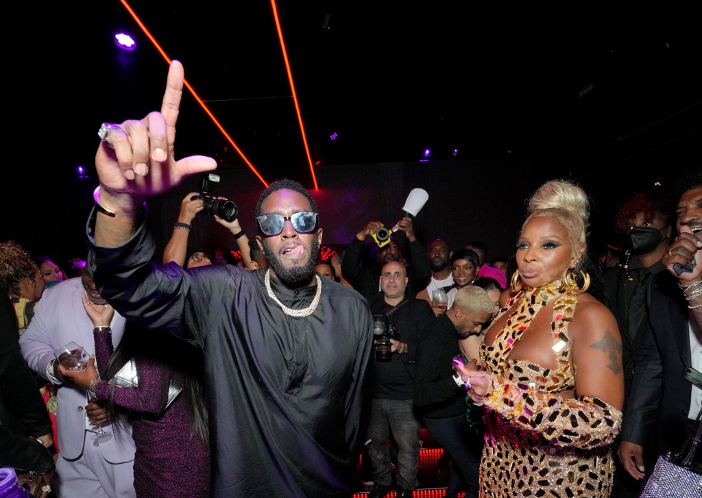 Sean "Diddy" Combs and Mary J. Blige at June 2022 BET Awards