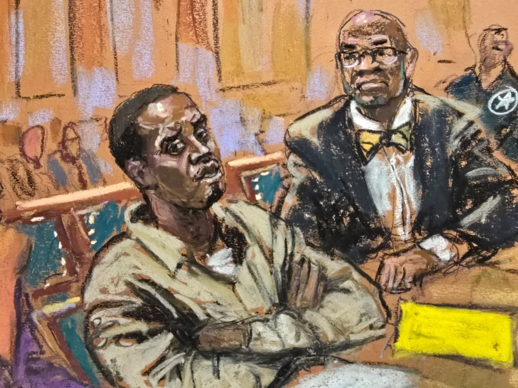 Sean Combs court drawing