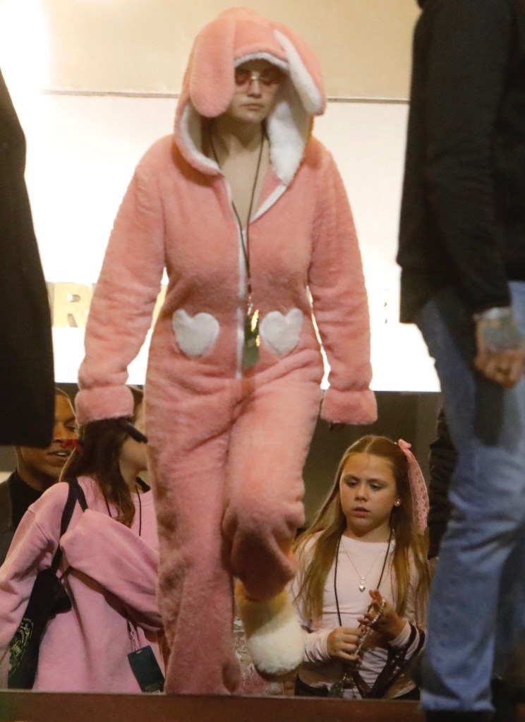 Selena Gomez in a bunny outfit at the Sabrina Carpenter concert in Inglewood, Calif., on Nov. 19.