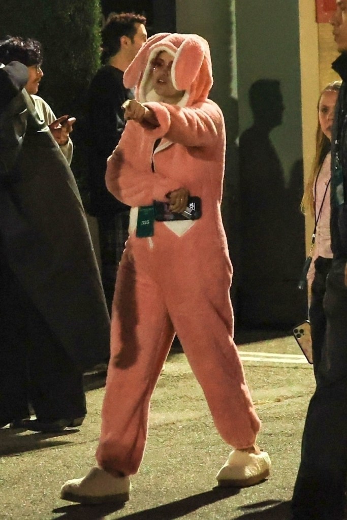 Selena Gomez in a bunny outfit at the Sabrina Carpenter concert in Inglewood, Calif., on Nov. 19.