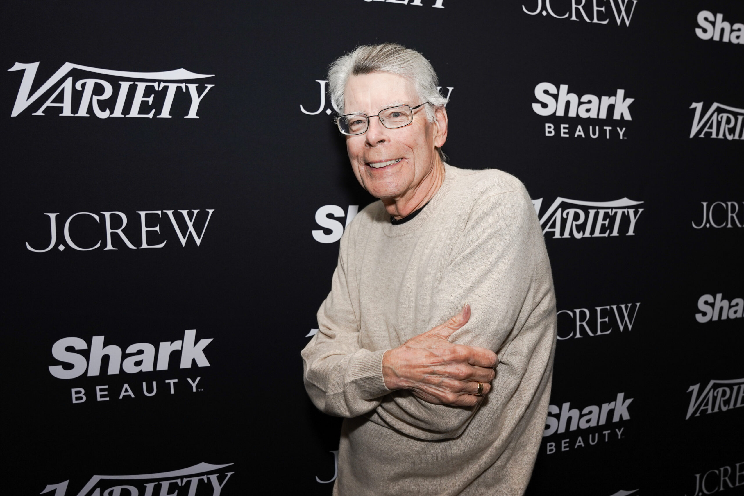 Stephen King posing for a photo