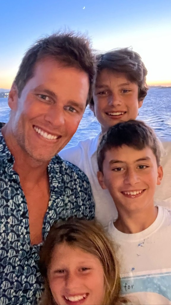 Tom Brady with his kids: Jack, Benjamin, and Vivian.