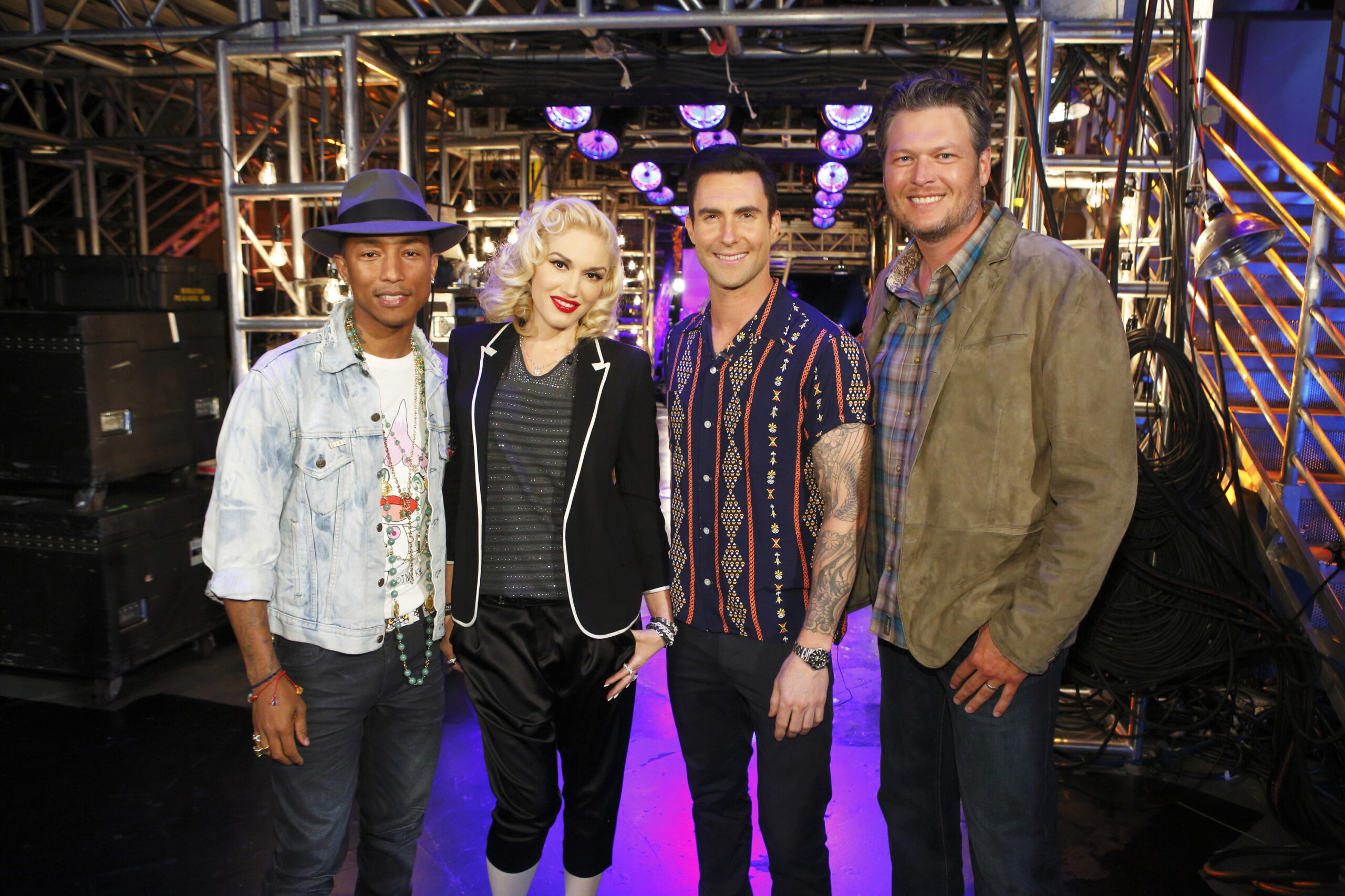 Pharrell Williams, Gwen Stefani, Adam Levine, Blake Shelton