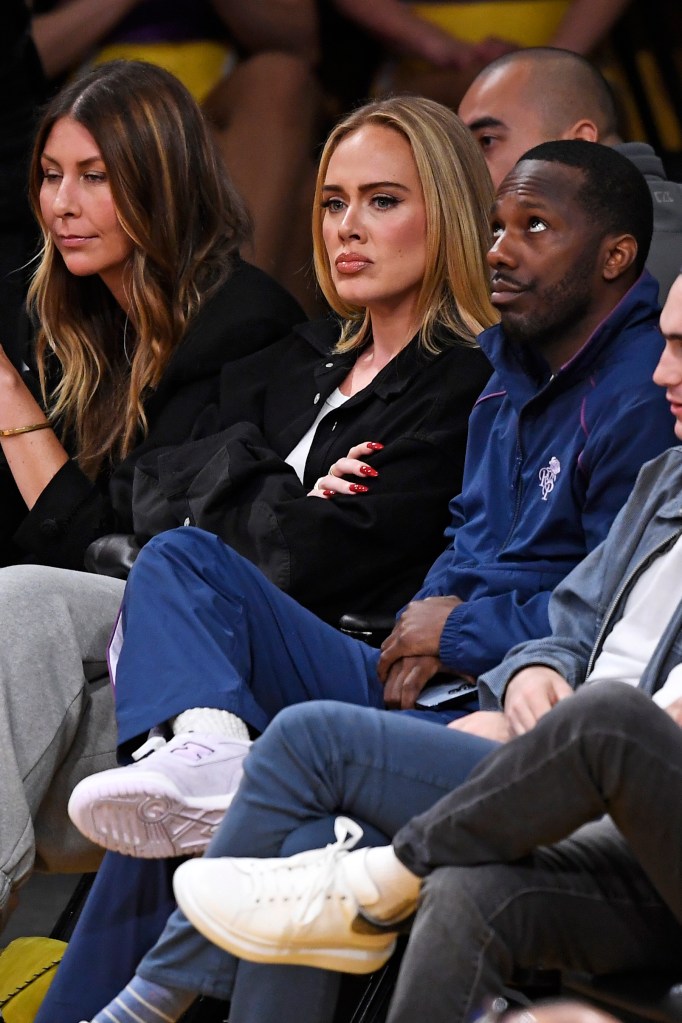 Adele and Rich Paul attend game three of the Western Conference Finals between the Los Angeles Lakers and the Denver Nuggets at Crypto.com Arena on May 20, 2023 in Los Angeles.