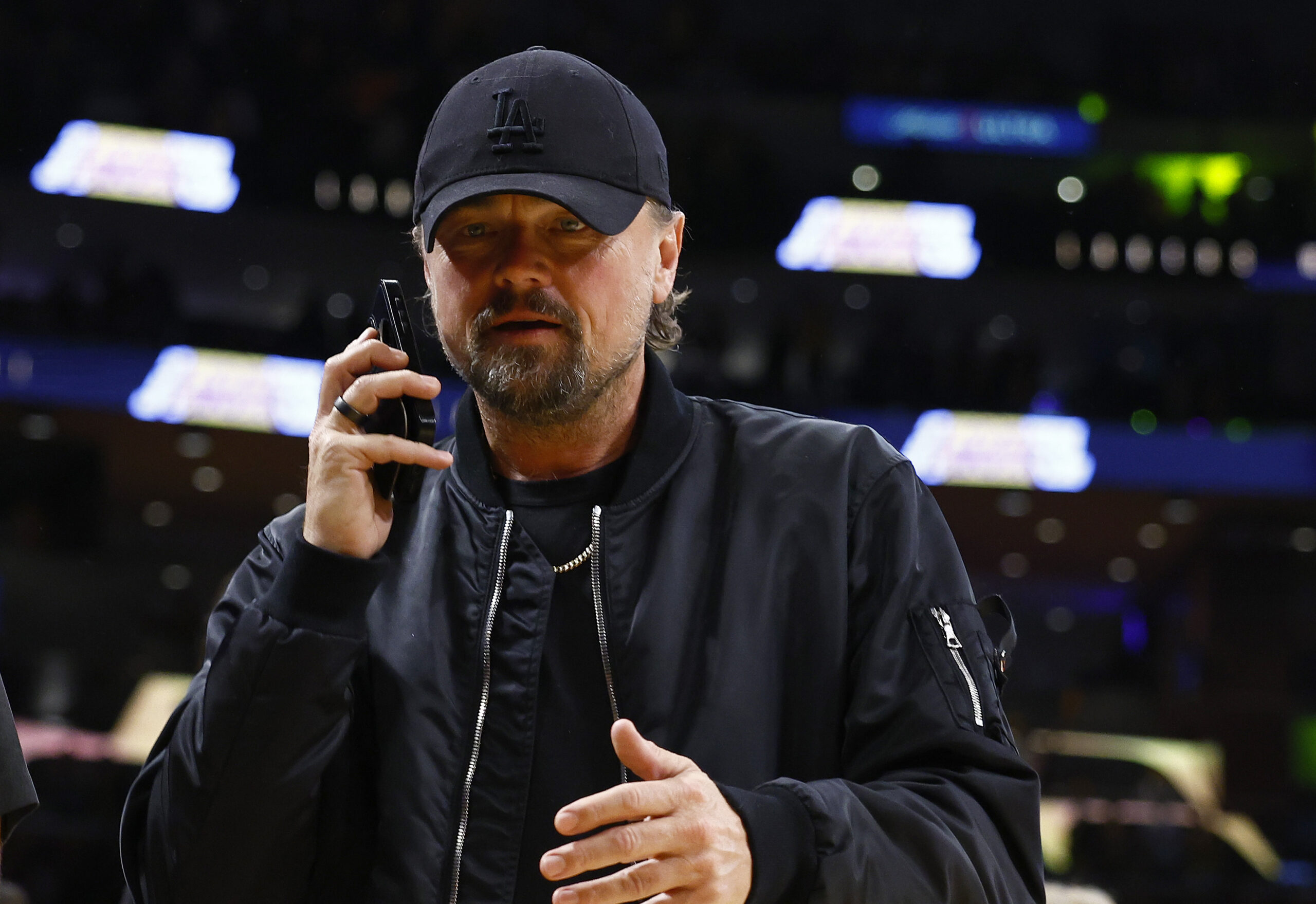 Leonardo DiCaprio at an NBA game in April 2024.