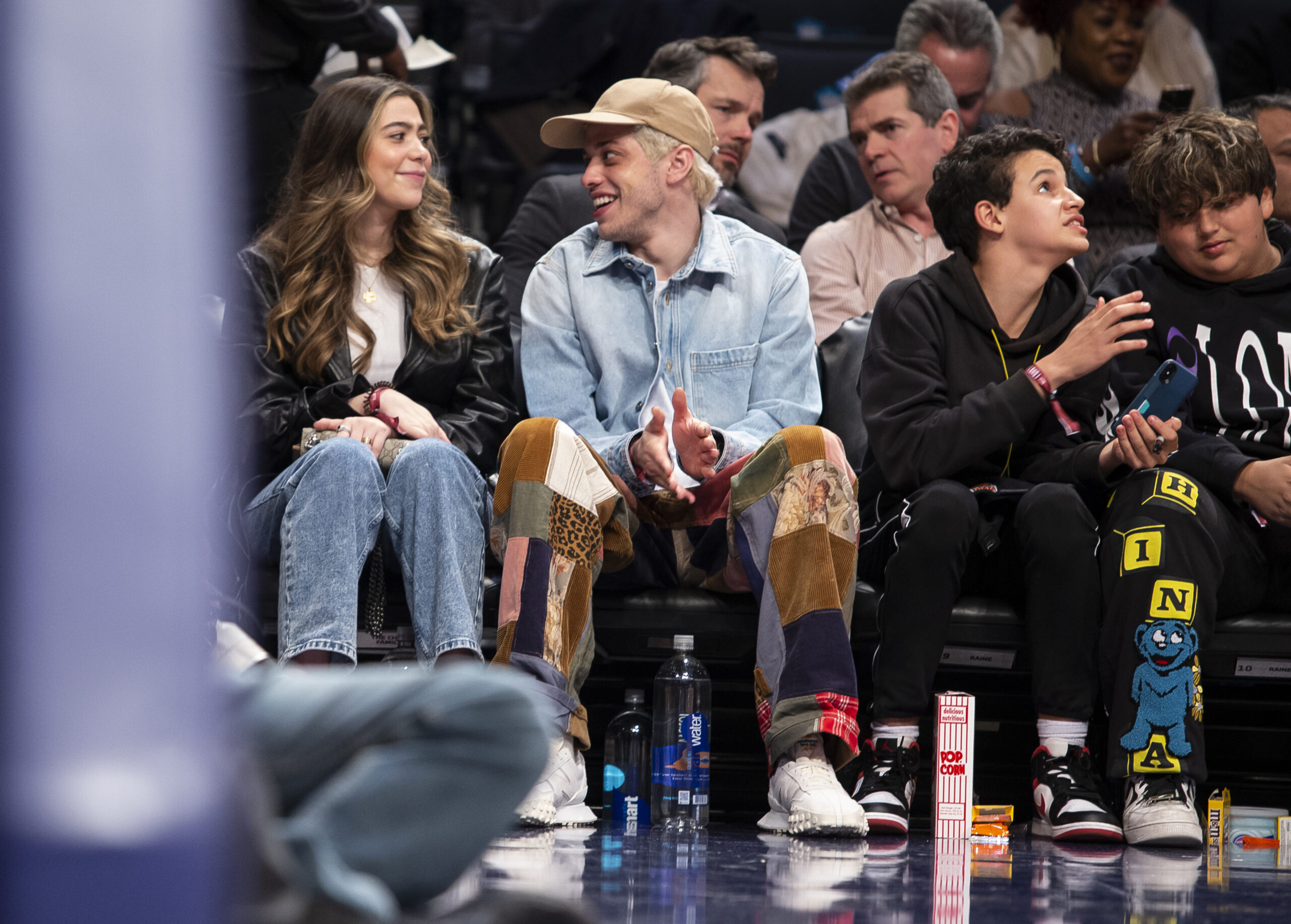 Casey Davidson and Pete Davidson at a basketball game in NYC in November 2021