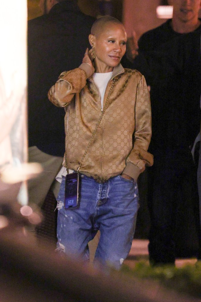 Jada Pinkett Smith leaving dinner in Los Angeles with Will Smith.