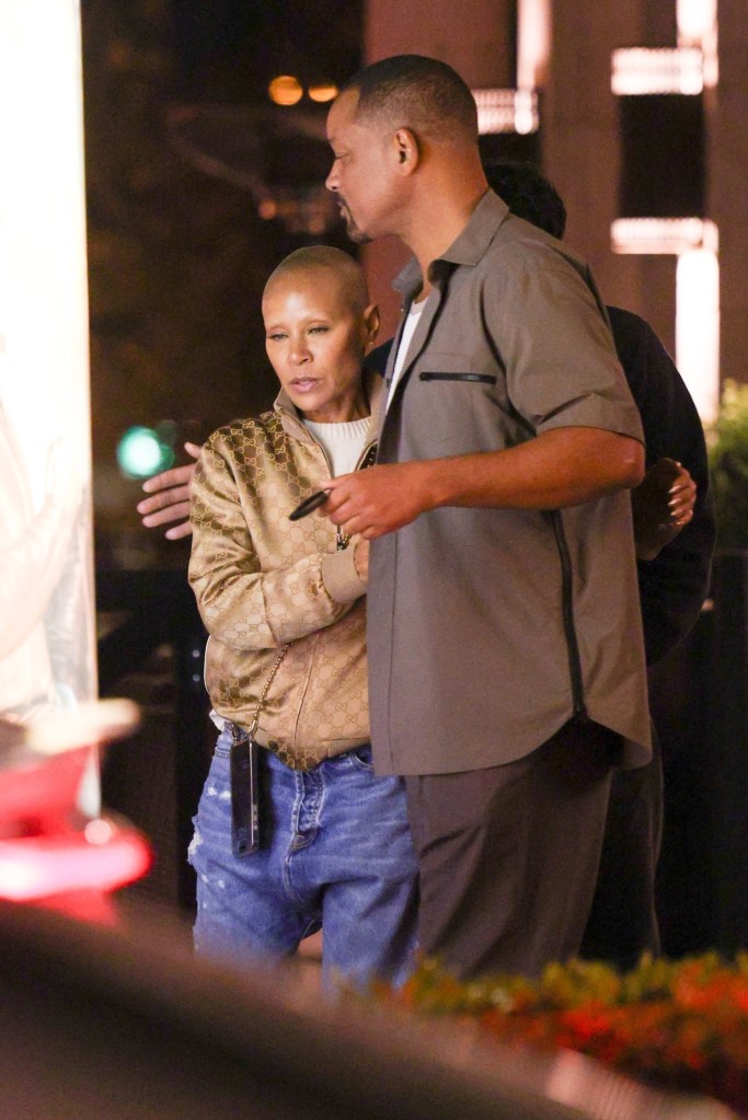 Will Smith and Jada Pinkett Smith made a rare public appearance while having dinner at Crossroads Restaurant in Calabasas, Calif..