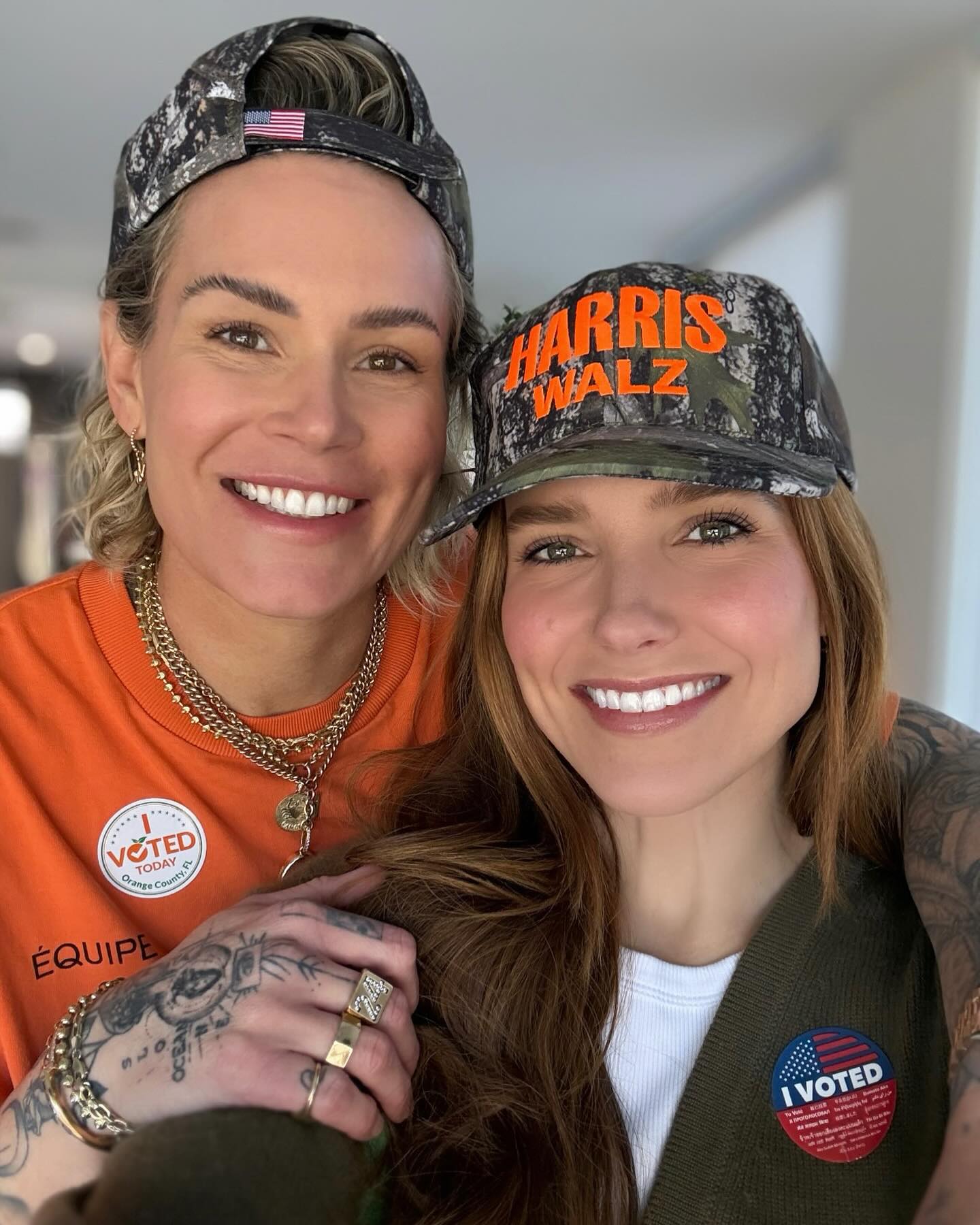 A selfie of Sophia Bush and Ashlyn Harris