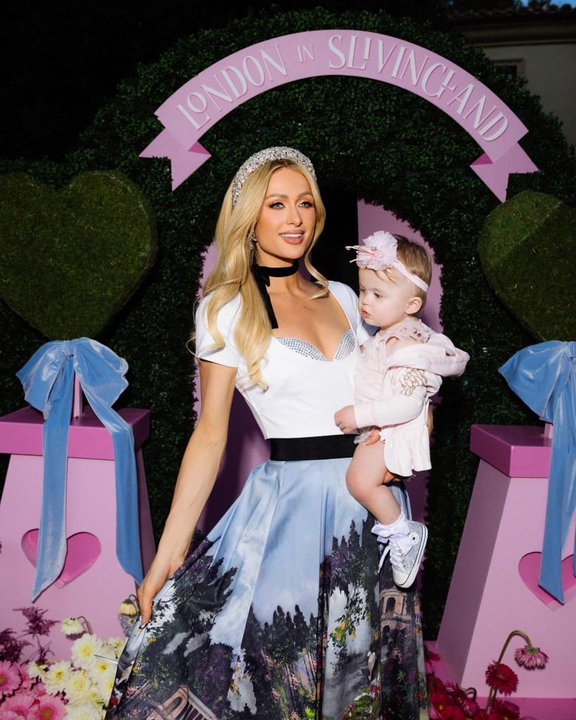 Paris Hilton with her daughter London at her first birthday party on Nov. 11.