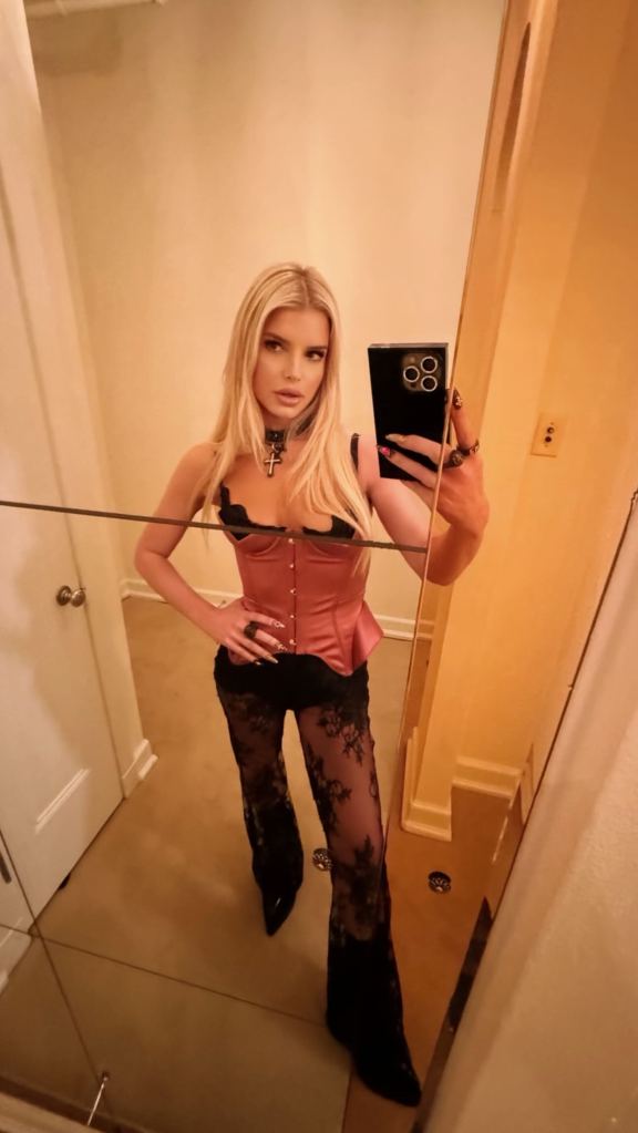 Jessica Simpson in a corset