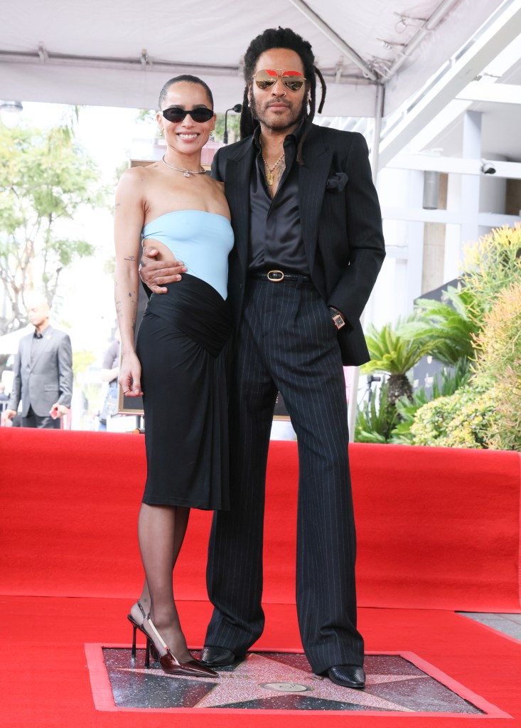 Zoë Kravitz and Lenny Kravitz at Lenny's Walk of Fame ceremony in March 2024.