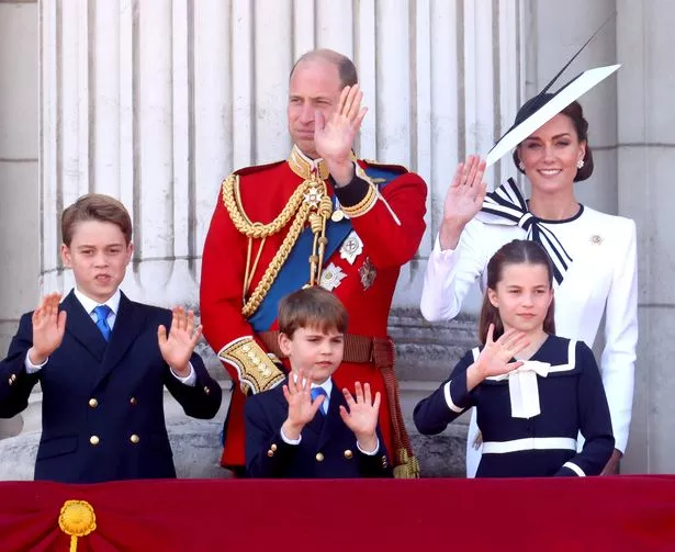 Prince William, Prince of Wales, Prince Louis of Wales, Prince George of Wales, Catherine, Princess of Wales and Princess Charlotte