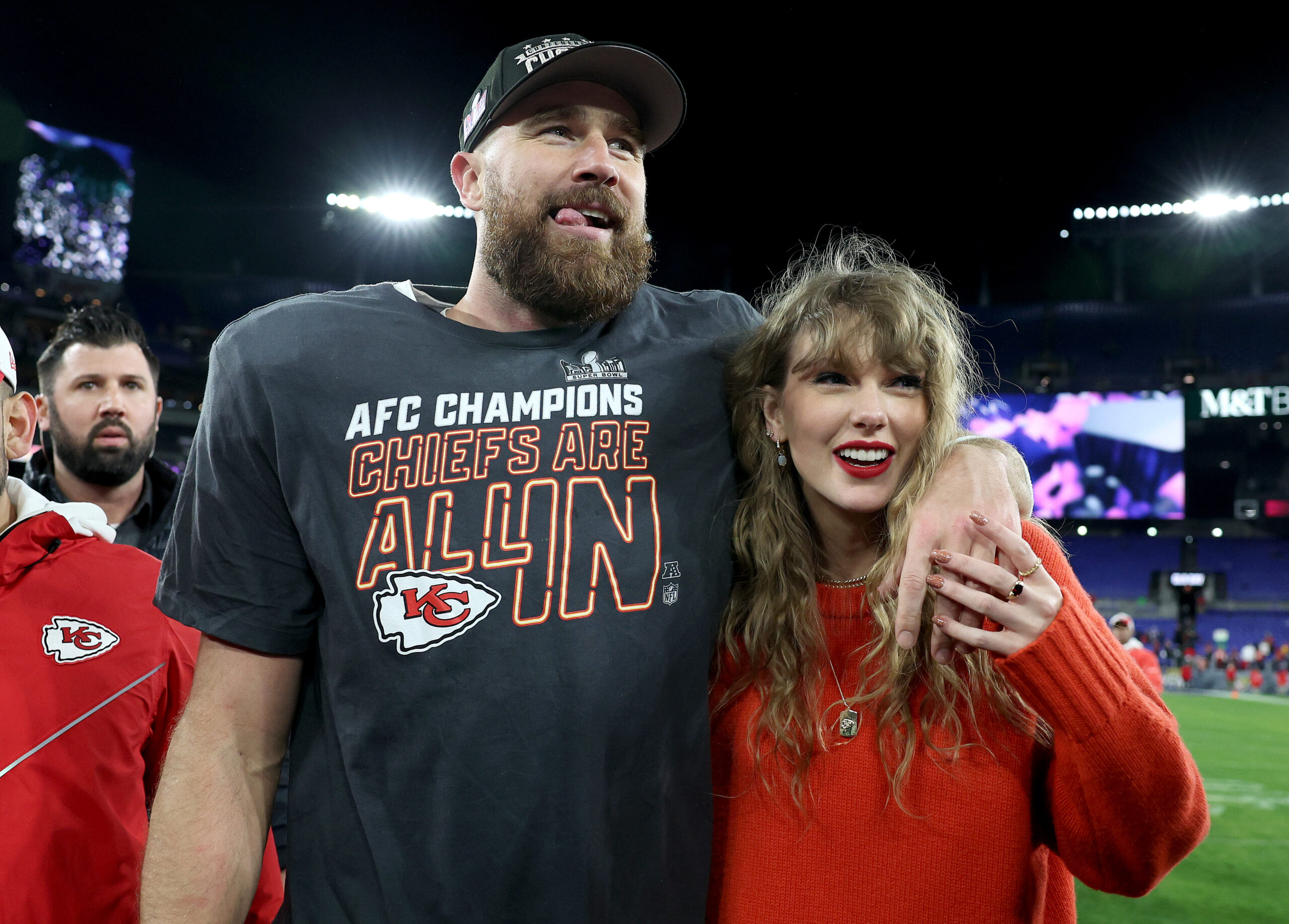 Taylor Swift and Travis Kelce in January 2024.